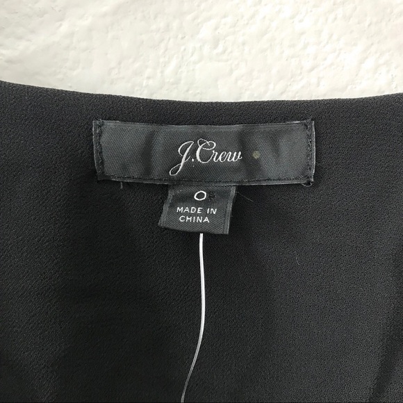 J. Crew Faux Wrap Top Drapey Velvet Black NWT 0 - Picture 7 of 8